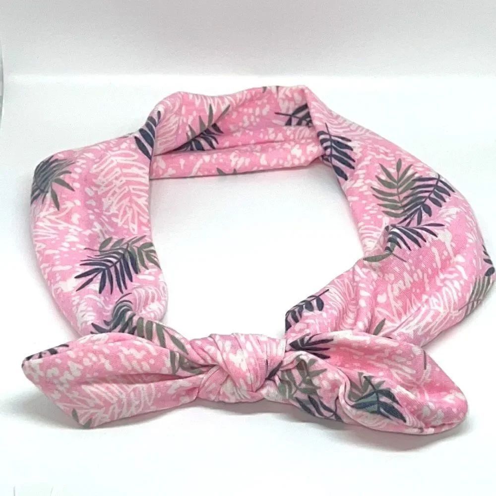 $8💥 PINK BOHO HEADBAND / HEAD WRAP WITH SOFT TOP KNOT
